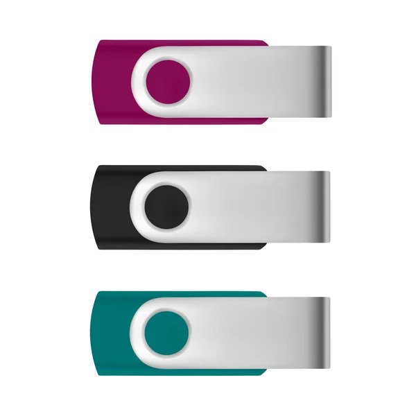 Usb Flashminne Vector Usb Hårddisk Vector Vector Modell Usb Flash — Stock vektor