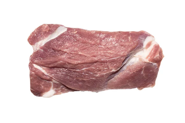 Stück Schweinefleisch Isoliert Auf Weißem Hintergrund — Stockfoto