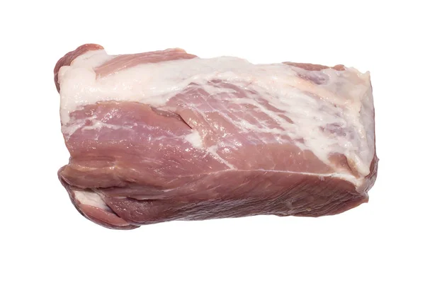 Stück Schweinefleisch Isoliert Auf Weißem Hintergrund — Stockfoto