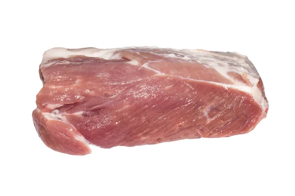 Stück Schweinefleisch Isoliert Auf Weißem Hintergrund — Stockfoto