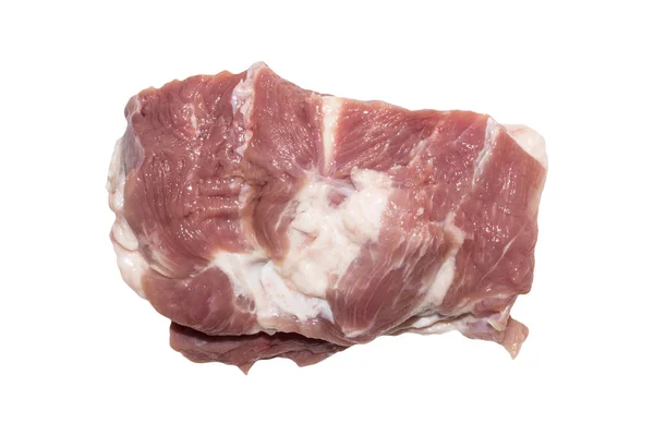 Stück Schweinefleisch Isoliert Auf Weißem Hintergrund — Stockfoto