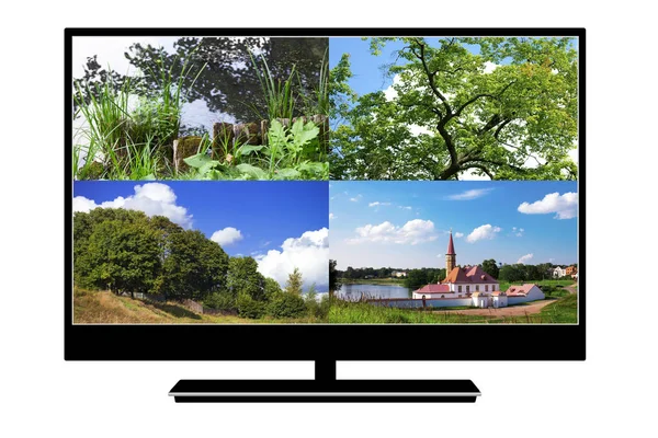 Moderní Lcd Televizor Zářivě Krásný Obrázek — Stock fotografie