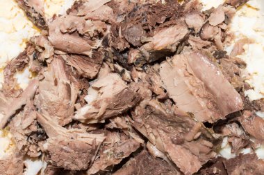 Konserve ton balığı. Arka plan ton balığı. Balık arka plan.