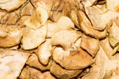 Kurutulmuş elma. Elma doku. Apple arka plan.