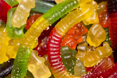 Marmelat arka plan. Germe marmelat şeker. Şekerleme renkli marmelat.