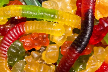 Marmelat arka plan. Germe marmelat şeker. Şekerleme renkli marmelat.