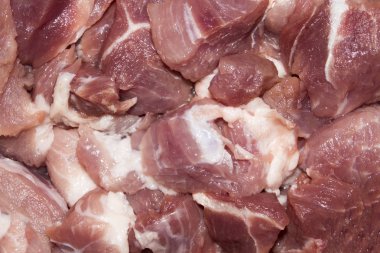 Çiğ et parçaları arka plan. Barbekü için et. Et arka plan. Çiğ et dokusu.