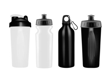 Beyaz arka plan üzerinde vektör plastik shaker.