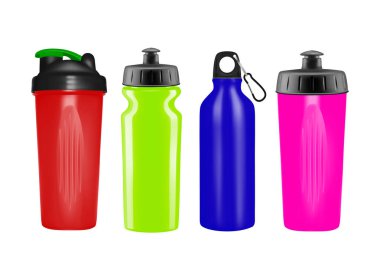 Beyaz arka plan üzerinde vektör plastik shaker.