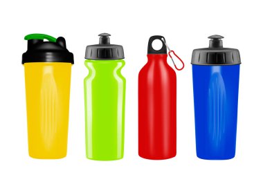 Beyaz arka plan üzerinde vektör plastik shaker.