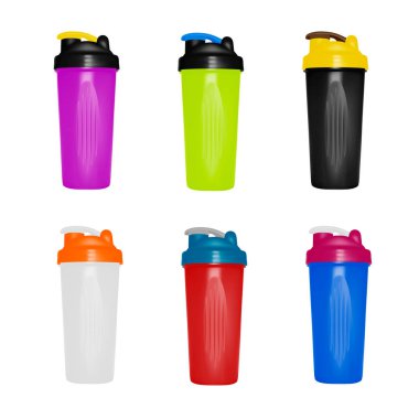 Beyaz arka plan üzerinde vektör plastik shaker.