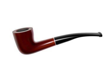 Vektör boru yasaktır. Sigara boru. Vektör çizim. Eski moda yasaktır boru.