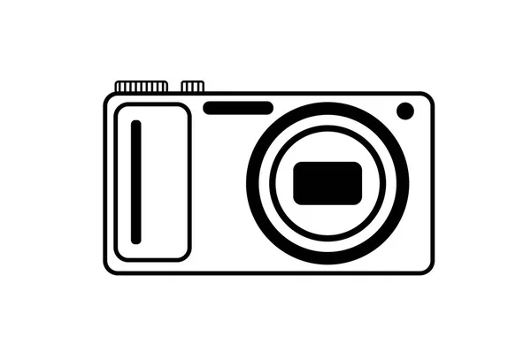 Logo Bianco Nero Della Fotocamera Digitale — Vettoriale Stock