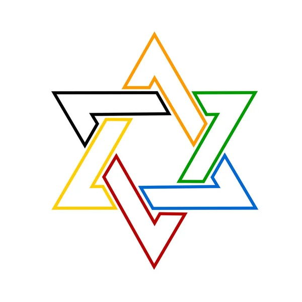 Star David Logo Vector Jewish Star David Vector White Background — Stock Vector