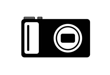 Siyah ve beyaz logo dijital fotoğraf makinesi.