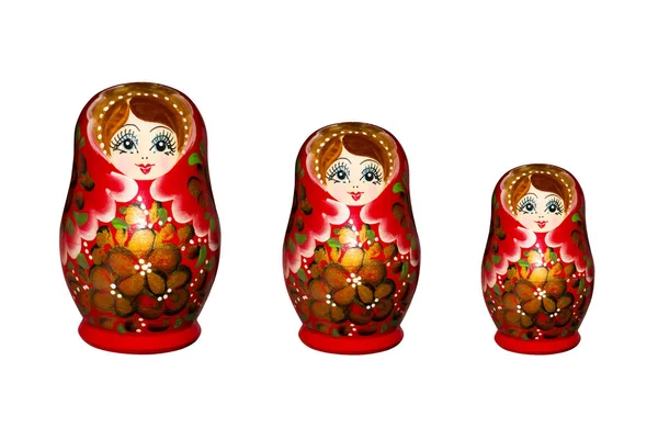 白色背景下的俄罗斯嵌套娃娃 — 图库照片