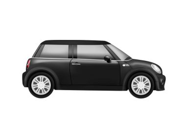 Beyaz arka plan üzerinde vektör kompakt araç.