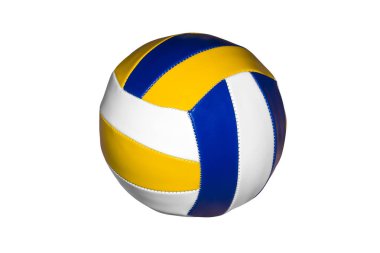 Beyaz arka plan üzerinde izole çok renkli voleybol topu.