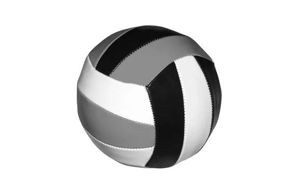 Ballon Volley Noir Blanc Isolé Sur Fond Blanc — Photo