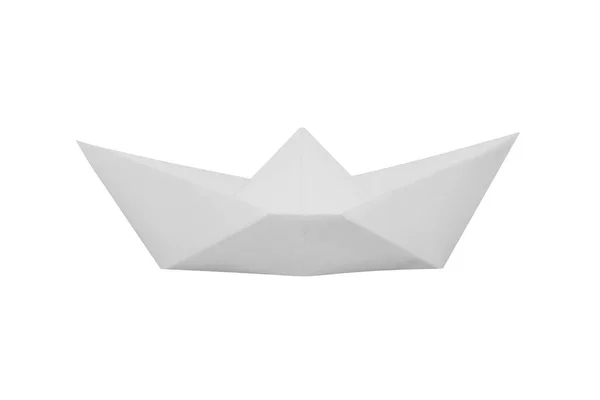 stock image Boat made of white paper on white background.