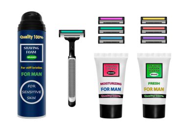 Tıraş seti vektör çizim. Vektör kümesi tıraş.