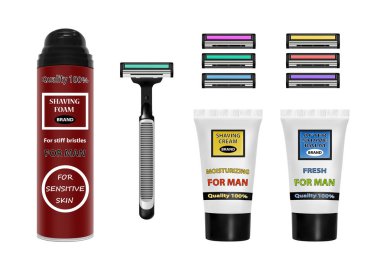 Tıraş seti vektör çizim. Vektör kümesi tıraş.