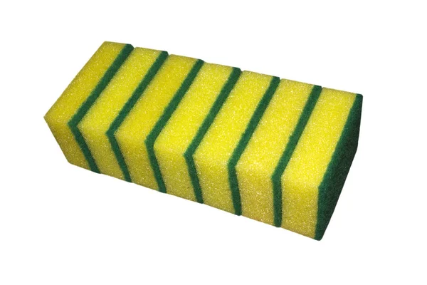 Foam Sponges Washing Dishes White Background — Stock Photo, Image