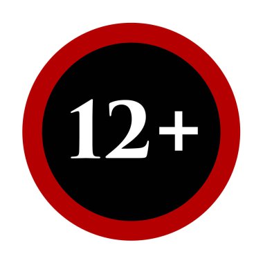 Beyaz arka plan üzerinde vektör işareti yaş sınırı.