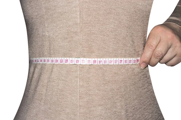 Vrouw Maatregelen Taille Omvang Meting Van Taille Maat — Stockfoto