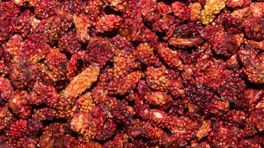 Kurutulmuş çilek. Kurutulmuş çilek arka planı.