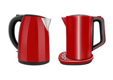 Mutfakta ev kullanımı için iki aletleri elektrikli su ısıtıcıları seti.