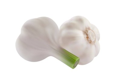 Beyaz arka planda vektör sarımsak.