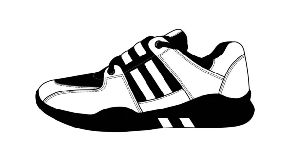 白色背景矢量中的标志运动鞋 — 图库矢量图片