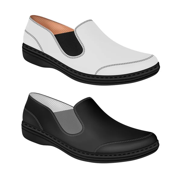 Beyaz Arka Planda Erkek Ayakkabıları Vektörde Erkek Ayakkabıları — Stok Vektör