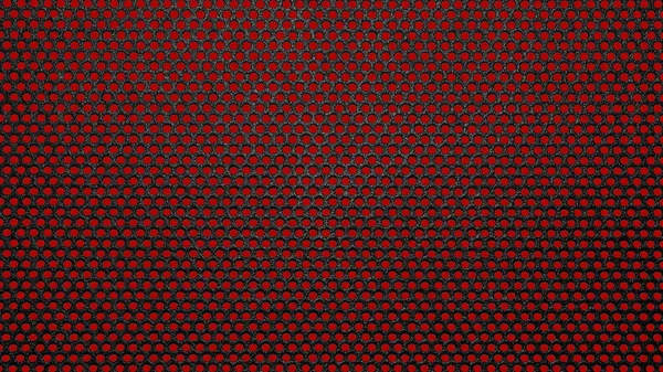 Kırmızı bir daire içinde siyah metal ızgara. Bir daire içinde siyah ızgara dokusu.