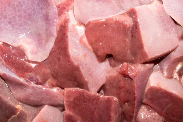 Hati Adalah Pork Fresh Daging Babi Latar Belakang Hati — Stok Foto