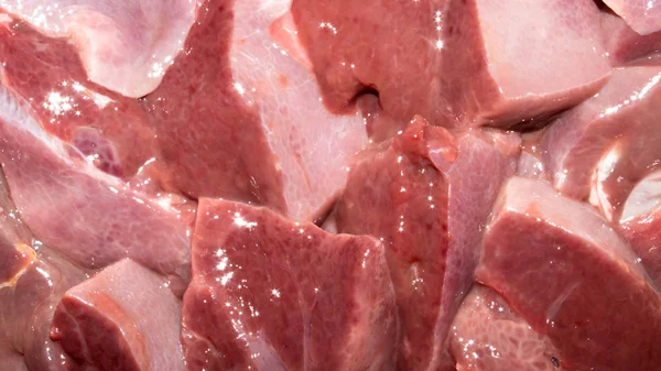 Hati Adalah Pork Fresh Daging Babi Latar Belakang Hati — Stok Foto
