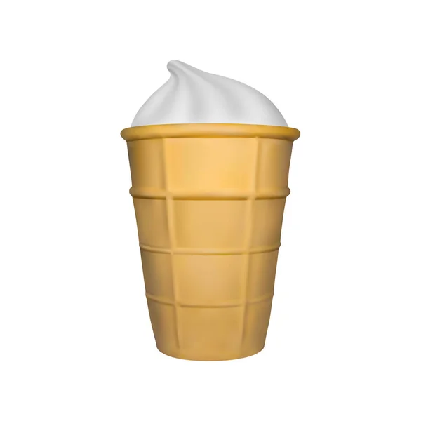 ベクトルのアイスクリームワッフルカップ — ストックベクタ