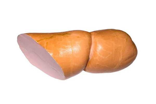 Wurst Gekocht Isoliert Auf Weißem Hintergrund — Stockfoto