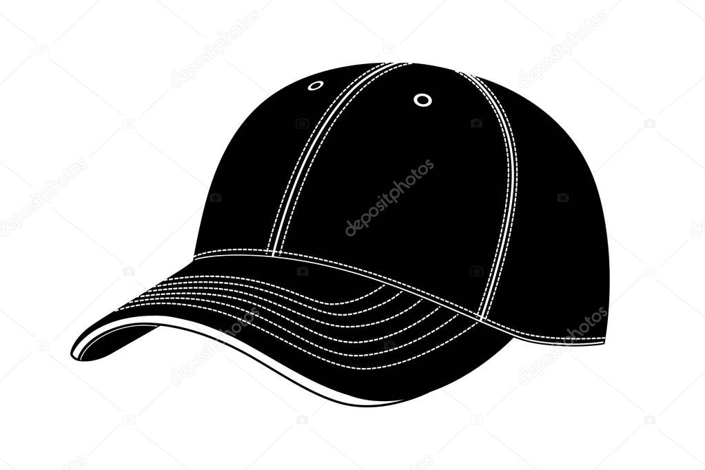 Cap in vector on white background.Baseball cap in vector.