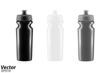 Beyaz arka planda vektör plastik Shaker. Vektör Bisiklet şişesi.