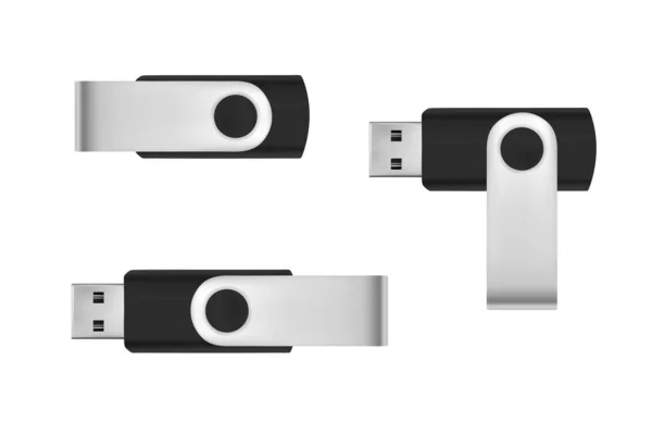 Usb Flash Disk Vektor Bílém Pozadí — Stockový vektor