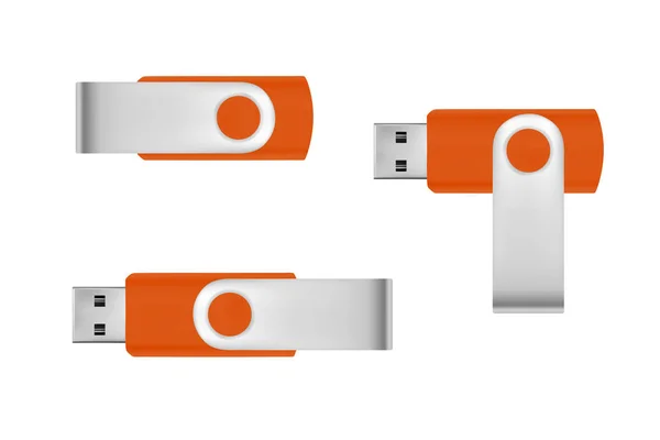 Usb Flash Disk Vektor Bílém Pozadí — Stockový vektor