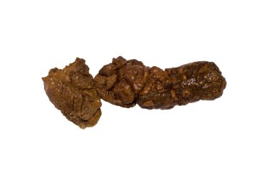 Beyaz arka planda izole poop. Beyaz bir arka planda bok. İnsan dışkı.