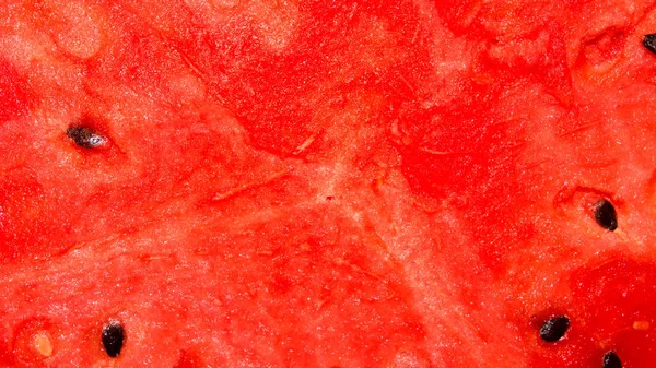 Melancia Vermelha Madura Textura Melancia Vermelha Com Ossos Fundo Melancia — Fotografia de Stock