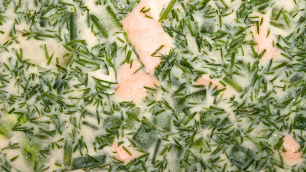Kvassのオクロシュカ ハッシュの背景 野菜とソーセージのオクロシュカ — ストック写真