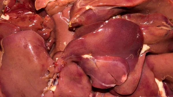 Fígado Galinha Fundo Fígado Galinha Fígado Frangos Corte — Fotografia de Stock