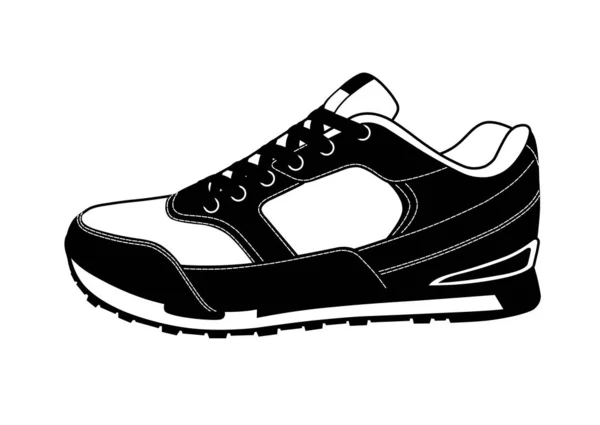 Logo Sneakers Dalam Vector Sneakers Pada Latar Belakang Putih - Stok Vektor