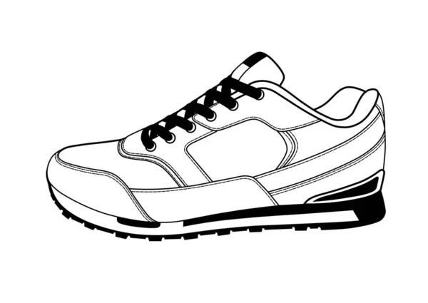 Logo Sneakers Dalam Vector Sneakers Pada Latar Belakang Putih - Stok Vektor