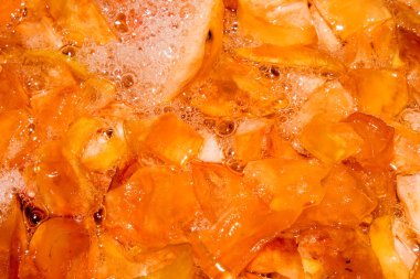 Elma reçeli hazırlanması. Apple reçelarka planı.